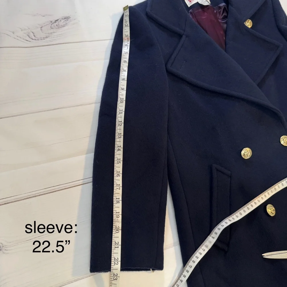 Vintage Wool Womens Navy Peabody House Peacoat Gold Button Size 3/4 - Picture 14 of 15